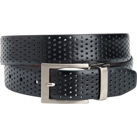 TGW Men's Players Perforated Reversible Belt for Golfing Black/Brown 36