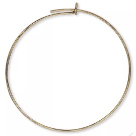Platinum Hoop, 50 Antiqued Gold Plated Brass 24 Gauge 25mm Round Ear Wires Charm Rings *