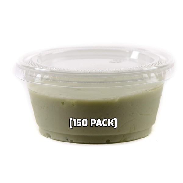 3.25 Ounce Clear Plastic Disposable Portion Cups with Lids 150