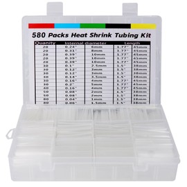 ASHINER 580PCS Durable Heat Shrink Tubing Kit - Ideal for Electric Insulation and Repairs with Convenient Storage Case, Transparent
