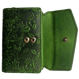 Women's Leather Wallet with RFID Protection, Women's Purse with RFID Protection, Women's Design (2021 Collection, Green), Green, classic wallet