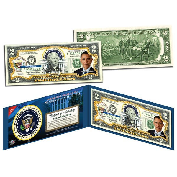Barack Obama Presidential Series #44 Two-Dollar Bill Collectible Art Bill with Certificate