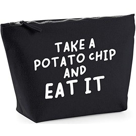 Hippowarehouse Take a potato chip and eat it printed make up cosmetic wash bag 18x19x9cm