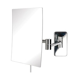 Jerdon Jrtjrt695 Espejo Rectangular para Maquillaje de 16.5 cm Por 22.8 cm para Montar en la Pared, Acabado Cromado