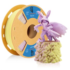 Goto Guard Tri Color Matte PLA Filament, Multicolor 3D Printing PLA Filament PLA 1.75mm, Rainbow 3D Printer Filament for Most 3D Printer, Matte Pink Purple & Yellow 1KG(2.2lbs)/Spool