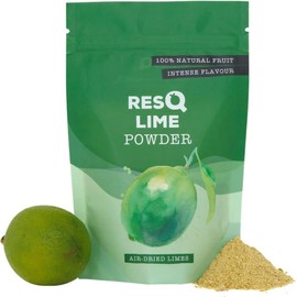 RESQ - Fine Lime Powder: Natural & Sugar-Free - 90g Powder from 60 Fresh Limes - Sustainable & Preservative-Free (Lime) - Dried slowly to preserve flavour and freshness