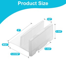 M6192 Sliding Shower Door Bottom Track, 1/2-inch Groove, for 7/16-inch Thick Sliding Shower Doors (White, 2-Piece Set)