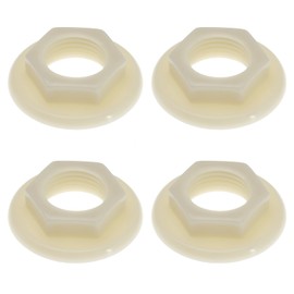 SING F LTD 4Pcs Sink Tap Back Nut 1/2" BSP Plastic Back Nuts Accessories for Bathroom Basin Taps Mixers Round Faced Flanged Back Nuts Home Tools White