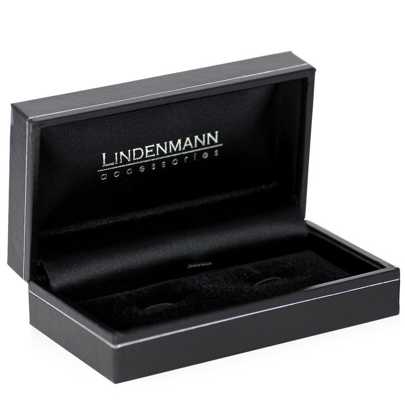 LINDENMANN Manschettenknöpfe, silberfarben mit Wasserwaage, Geschenketui, 1780