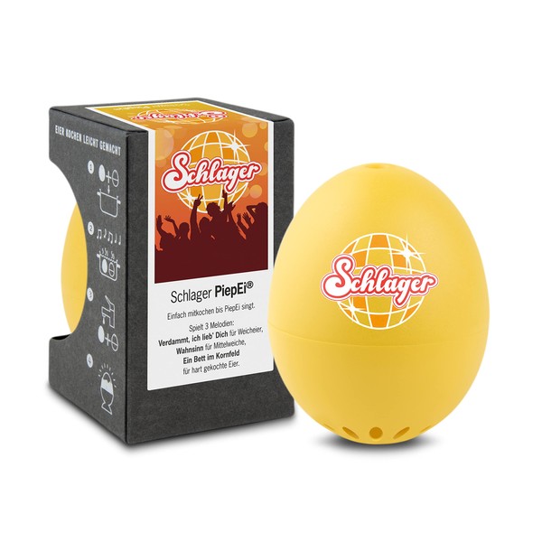 Schlager PiepEi - Singing Egg Timer for Cooking with - Egg Cooker for 3 Hardness Levels - 80s Schlager Best of - Funny Cooking Egg - Music Egg Timer - Brainstream