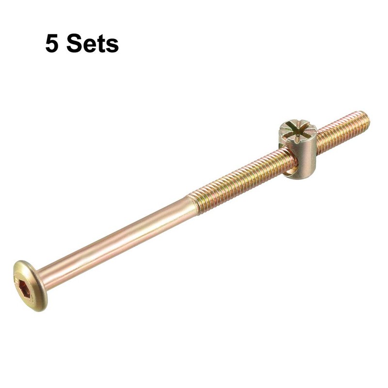 uxcell M6x100mm Furniture Bolt Nut Set Hex Socket Screw 50mm