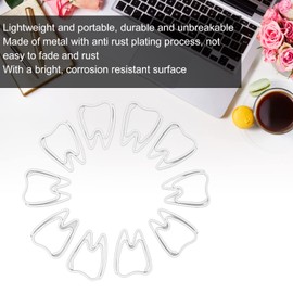 Pack of 100 Cute Tooth Paper Clips, Rustproof Electroplated Metal, Small Cartoon Shaped Paper Clips, Decorative Bookmarks, Page Markers, Accessories for Office