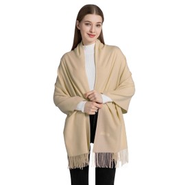 Longwu Cashmere Ladies Scarf Pashmina Shawl Wraps Scarf for Wedding Large Winter Scarves Soft Shawls and Wraps Stole for Evening Dresses-Light camel