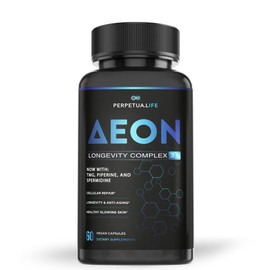 Suplemento NAD+ Complejo AEON con nicotinamida, fisetina, quercetina, resveratrol, astrágalo, colágeno, CoQ10, L-teanina y más.
