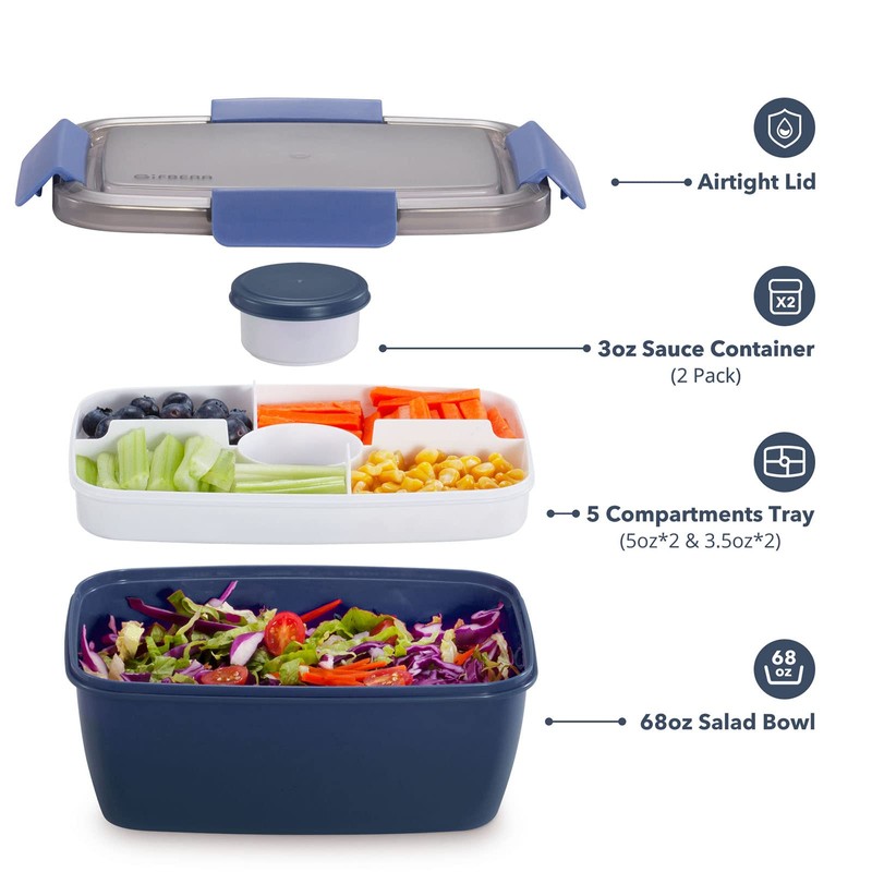 Caperci Caperci Large Salad Container Bowl for Lunch - Better