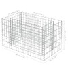 vidaXL Gabion Raised Bed - Galvanized Steel Outdoor Planter -