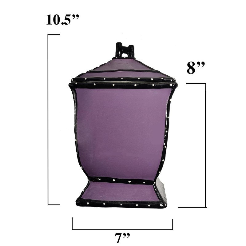 ACK Tuscany Hand Painted Ruffle Purple Cookie Jar, Ceramic Cookie