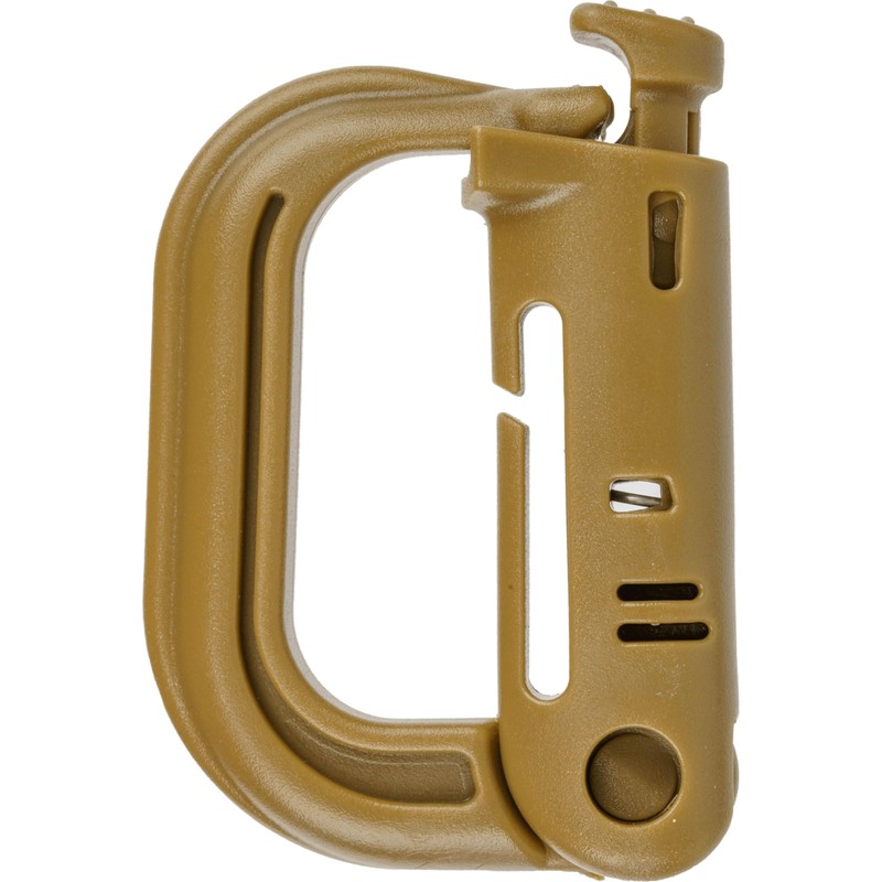 6 Pcs D Shape Plastic Carabiner Hook Brown Molle Carabiner