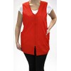 CHARLENE Long Zipper Stylist Vest with Pockets (Medium, Red)