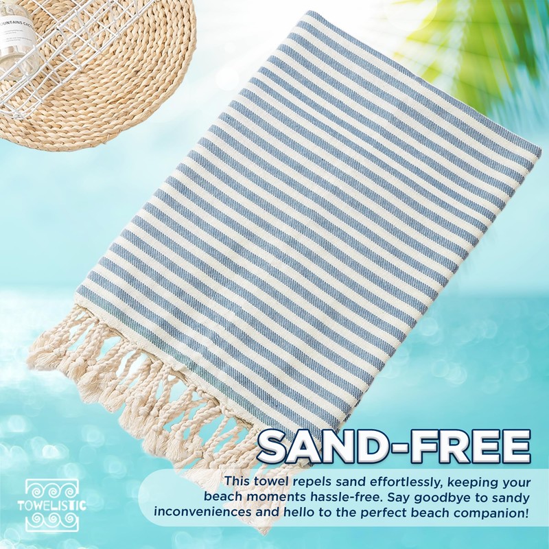 Turquoise Turkish Beach Towel Oversize 100cm x 180cm with Carry