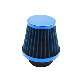 Motorcycle Air Intake System Filters Universal Clamp-on Pod Intake Cleaner Chrome End Caps for Yamaha Honda Suzuki Kawasaki Motorcycles Dirt Bike ATV Moped Pit Bike (48mm/1.89inch, Blue)