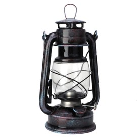 Hurricane Oil Lamp, 9.4in Indoor & Outdoor Hanging Kerosene Lantern with Large Capacity, Classic Vintage Oil Burning Lantern for Camping, Hiking, Backpacking, Emergency, Black