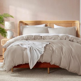 Nestl Twin Duvet Cover Set - Soft Double Brushed Linen Duvet Cover Twin/Twin XL, 2 Piece, with Button Closure, 1 Duvet Cover 68x90 inches and 1 Pillow Sham