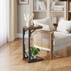 MAHANCRIS Folding Samll Side Table, C-Shaped End Table for Couch,