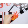 BOOMPA Fast One Racing Checkered Flag Wall Sticker, Red，Black and