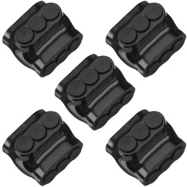 Copkim 5 Pack 3 Port Insulated Wire Connectors Black Multi Aluminum Inline Splice Tap Connector Pre-Filled Oxide Inhibitor Dual Sided Entry for Residential Wiring Applications, Ul Listed (4-14 AWG)