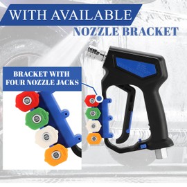 RIDGE WASHER Pressure Washer Gun Swivel, Power Washer Gun 5000 PSI with 1/4" Quick Connector, 12 GPM, 360°3/8 NPT Thread, M22-14mm and M22-15mm Fitting