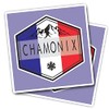 Chamonix 2 x 7.5cm Square Vinyl Sticker Decal Laptop Tablet
