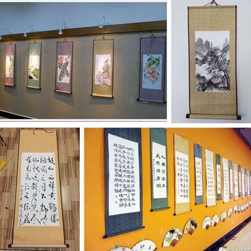 Classic Empty Calligraphy Practice PU Roll Hanging Roll Chinese Ink