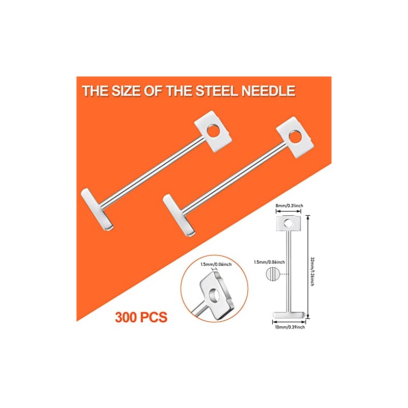 300pcs 1/16" Replacement Steel Needles for Flooring Wall Tile Leveling