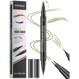 Hellokiss two-pronged eyebrow pencil waterproof and sweat-proof wild eyebrow double-headed 2in1 eyebrow pencil liquid - Color: 05#BLACK