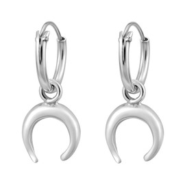 Symbolic Jewish Star of David .925 Sterling Silver Mini Hoop Earrings