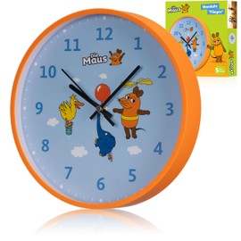 DieMaus Children's Wall Clock - Learning Clock for Children's Room with Colourful Design and Quiet Movement