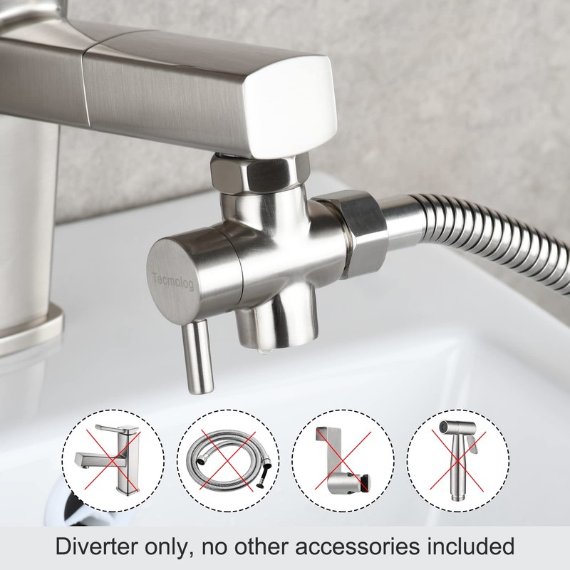 Tecmolog Faucet Valve Splitter Brass Sink Valve Diverter for Kitchen