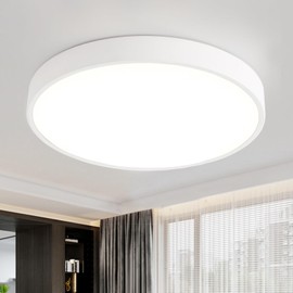 Style home 24 W LED Ceiling Light, Ultra-Slim Round Lamp for the Living Room, Bedroom, Office, Kitchen, Hallway, 30 cm Diameter, 4 cm Height, Warm White 3,000 K (White)