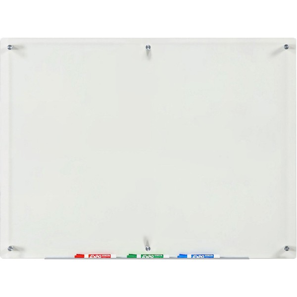 Audio-Visual Direct Clear Glass Dry-Erase Board Set - 4' x