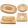 AYWFEY 4 Pcs Natural Wooden Soap Holders, Bamboo Soap Holders,