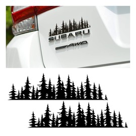 7 inch Pine Tree Forest Stickers for Car, Premium Graphic Auto Body Decals, Forest Logo Badge DIY Stickers for Trunk Tailgate Emblem, Car Decorations for Truck, SUV, Sedan (Black Forest/2 PCS)
