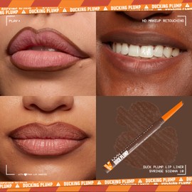 NYX PROFESSIONAL MAKEUP Duck Plump Plumping Lip Liner, Matte Pencil With Up To 10HR Wear, Syringe Sienna (Sienna Brown Lip Liner)