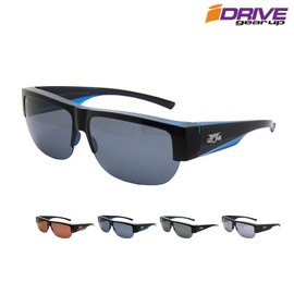 iZONE Polarized Sunglasses Clip-on Over Glasses UV Cut UV Protection Brand Driving Fishing Golf Made in Japan IDRIVE P488, gray, Free size