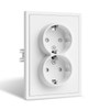 CNBINGO Double Socket Flush-Mounted White Double Socket Wall Socket with