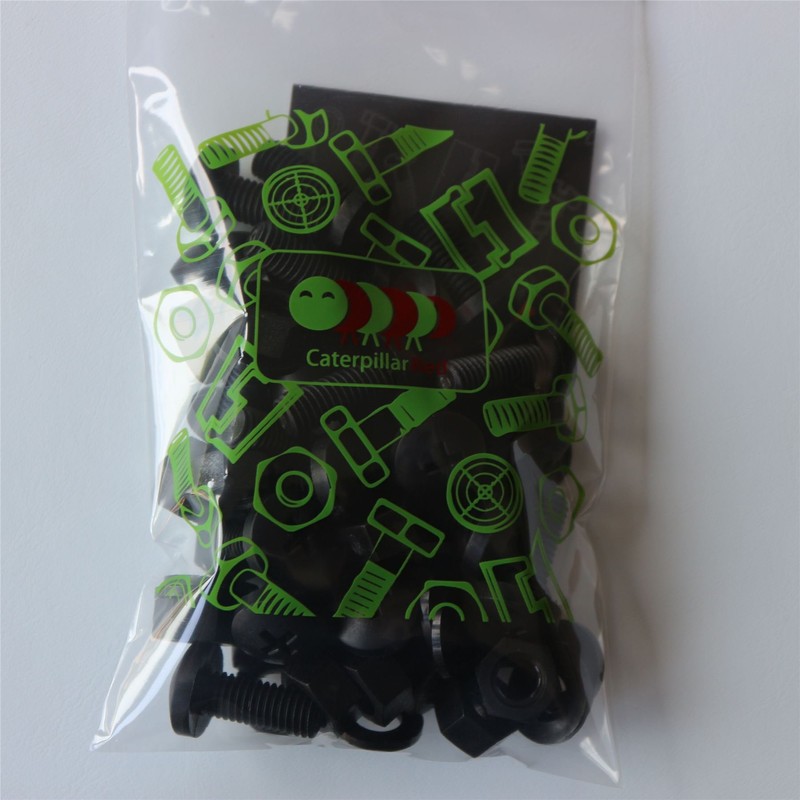 20 x Black Pan Head Screws Polypropylene (PP) Plastic Nuts