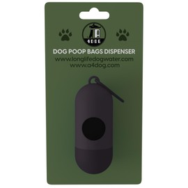 A4DOG Dog Poop Bag Holder, Cute Dog Poop Bag Dispenser for Leash - Quality Dog Waste Bag Holder for Leash - Black