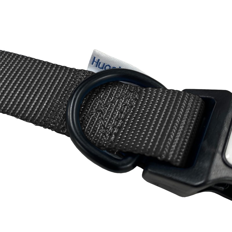 HugglePets Snappy Black Medium 30-50cm Dog Collar | Adjustable Weatherproof