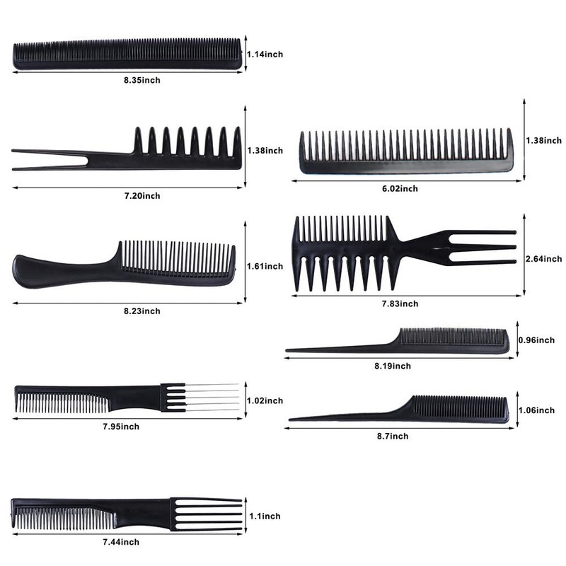 Syga Set Of 10 Professional Hair Cutting & Styling Comb