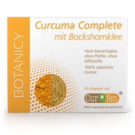 BOTANICY Curcuma Complete with Fenugreek - Contains 95% of all active curcuminoids for very good antioxidant properties, to normalise fat metabolism